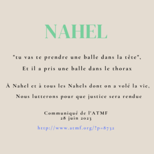 Atmf communiqué : Nahel